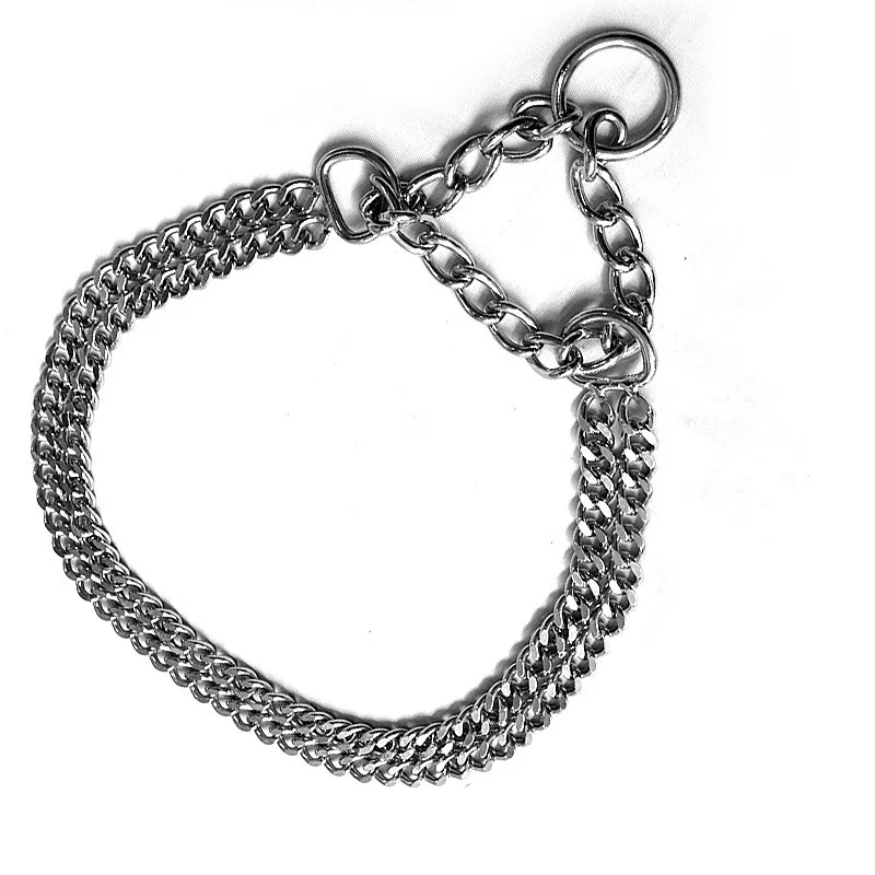 

Stainless Steel Dog Collar Dog Chain Ring Large Dog Pet Training Triangular Chain Collar