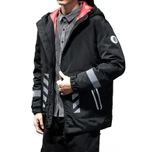 Мужской зимний Повседневный пуховик средней длины, пуховик с капюшоном, зимнее пальто