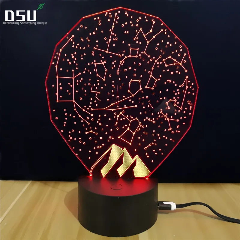 

Creative 3D Night light electric Constellation Model Illusion LED Lamp 7 Color changing USB touch sensor Desk Table Home Decor