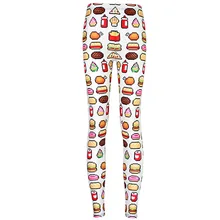 New Arrival 3483 Sexy Girl Women hamburger chips Junk food White 3D Prints Elastic Fitness Polyester