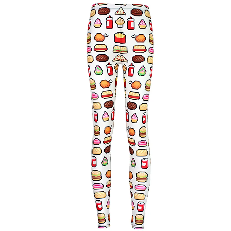 New Arrival 3483 Sexy Girl Women hamburger chips Junk food White 3D Prints Elastic font b