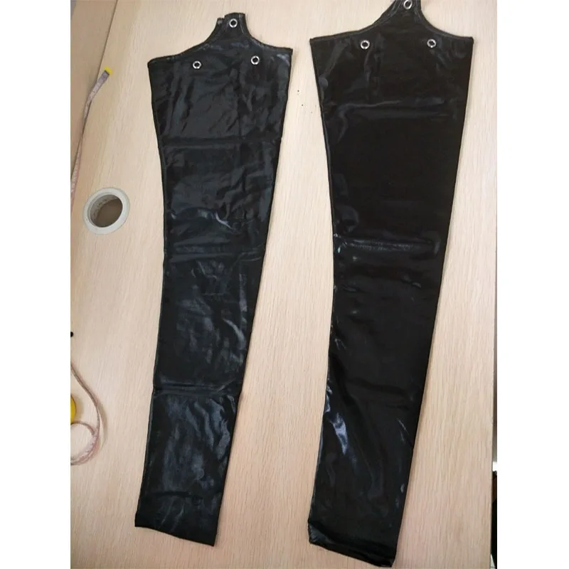 Leather Catsuit Women Black Sexy Halter Hollow Out with Chains Jumpsuit Exotic Apparel Nightwear Open Crotch Vinyl Catsuit