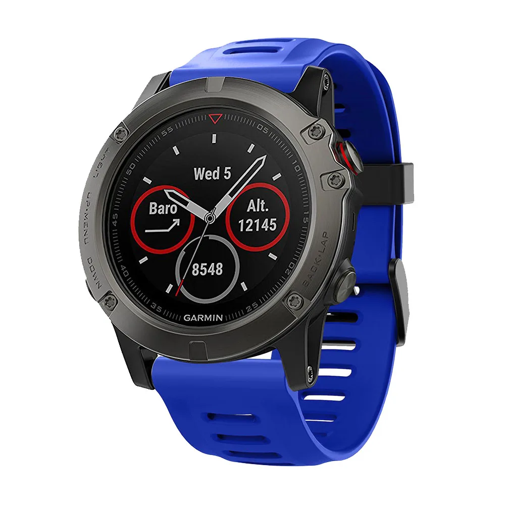 26 22 20 мм ремешок для часов Garmin Fenix 5X5 5S Plus 3 3 HR Forerunner 935 часы Quick Release силиконовый легкий ремешок на запястье - Цвет: Синий