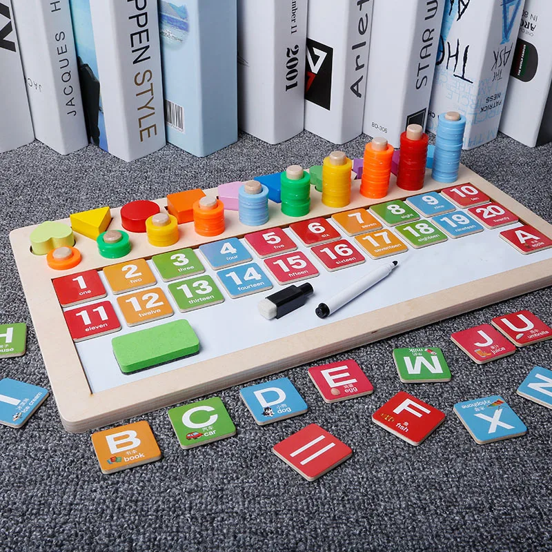 Children Wooden Montessori Materials Learning Count Numbers Matching Digital Shape Match Drawing board Education Math Toys Children Wooden Montessori Materials Learning Count Numbers Matching Digital Shape Match Drawing board Education Math Toys