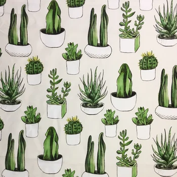 

Building Desert Plants Cactus Houses Digital Print Chair Sofa woven Deco Fabric Decorative Curtain Garment Pillow Cloth 140cm