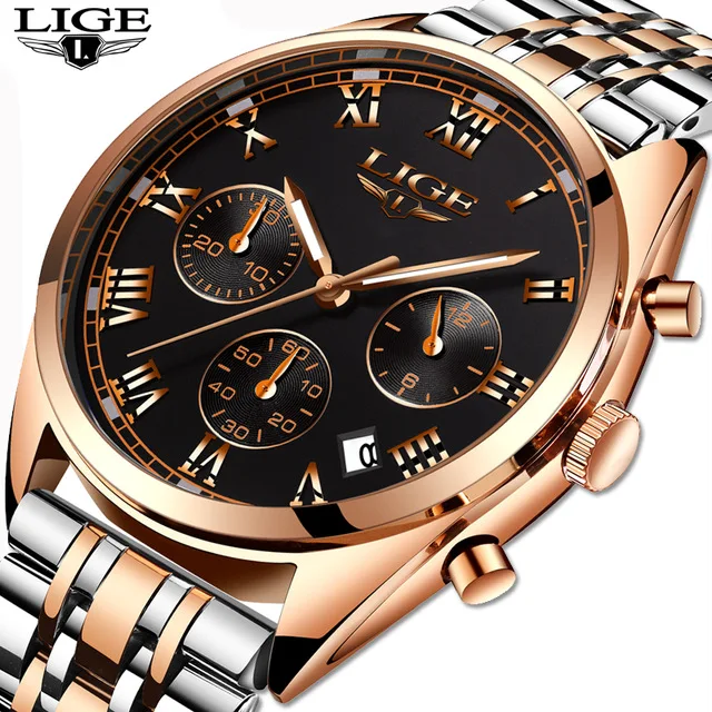 

Relogio Masculino 2018 LIGE Men's Watch Top Brand Luxury Men's Military Waterproof Sports Watch Stainless Steel Quartz Clock+Box