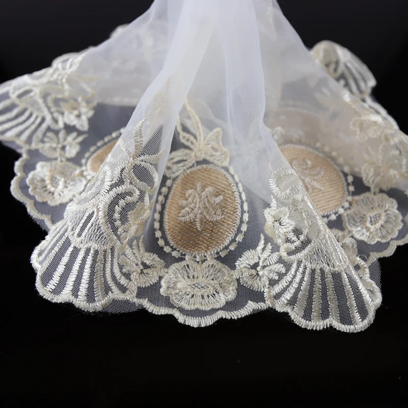 

2 Yards Polyester Scallop Flower Lace Edge Trims Applique Sewing Craft Mesh Lace Trimming