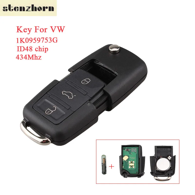 Stenzhorn 434Mhz 1K0959753G Folding Remote Key For Seat Altea built