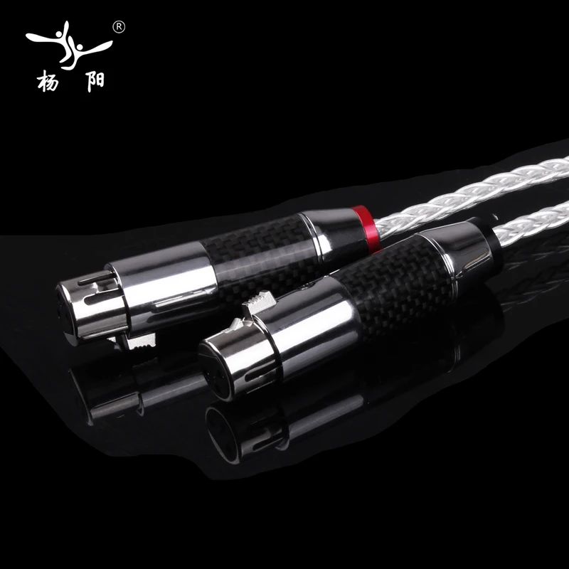 YYAUDIO 1 пара Φ Hifi XLR кабель Pure 7N OCC посеребренный аудиокабель с высококачественным