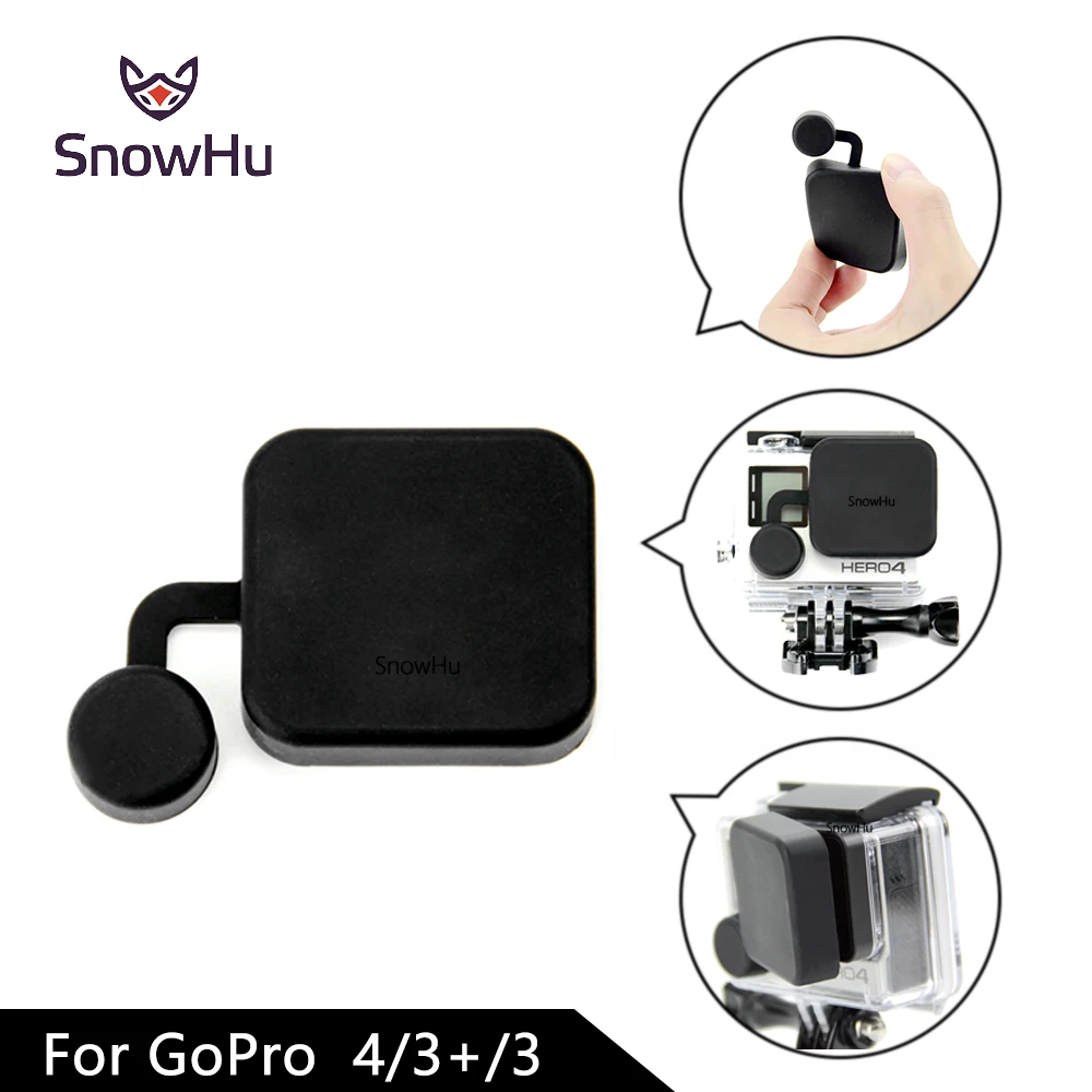 

SnowHu for GoPro Accessories Housing Protective Waterproof Case Silicone Lens Cover For Go Pro Hero 4 3+ Camera Black GP118