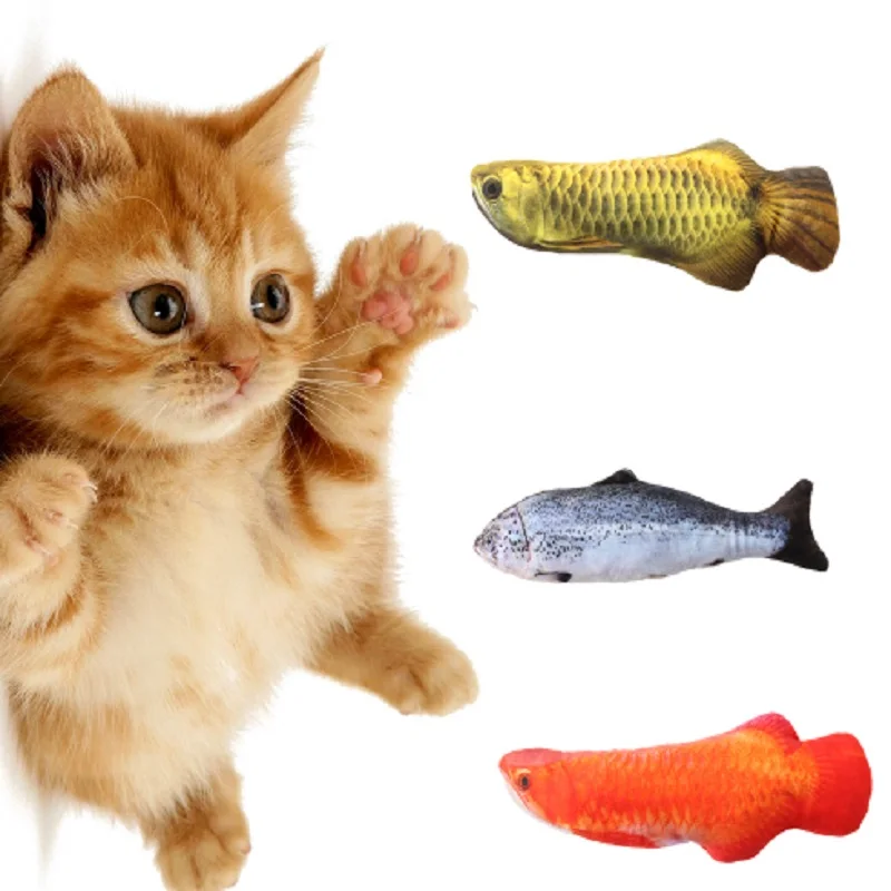 

Artificial Fish Plush Pet Cat Puppy Dog Toy Sleeping Toy Cat Mint Catnip Interactive Chew Toy Cute Fish Tank Aquarium Decoration
