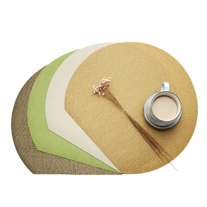 

2/4/8PCS Non-Slip Place Mat Napkins On The Table Individuales Table Mat For Dining PVC Table Decor Cloth Disc Pads Bowl Coaster