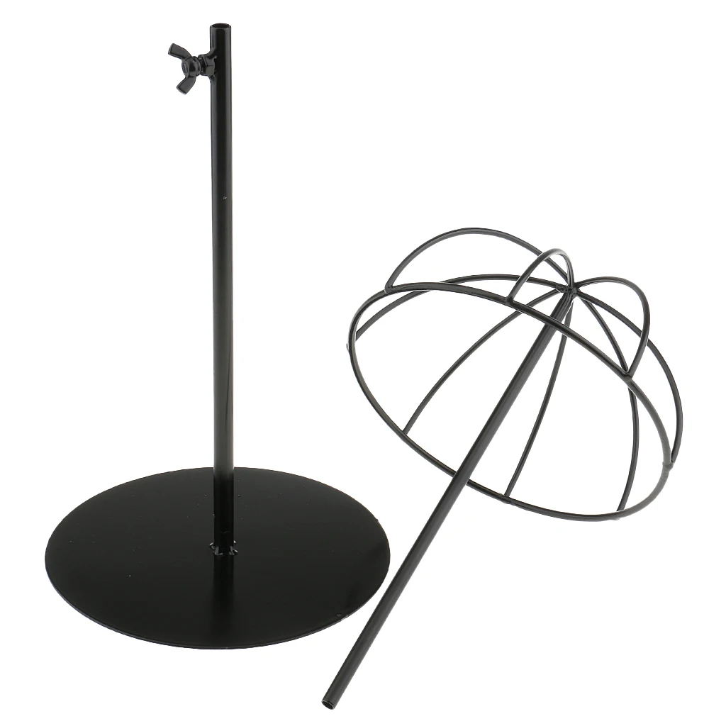 2 Colors Metal Hat Cap Helmet Rack Hair Wig Toupee Holder Storage Display Stand