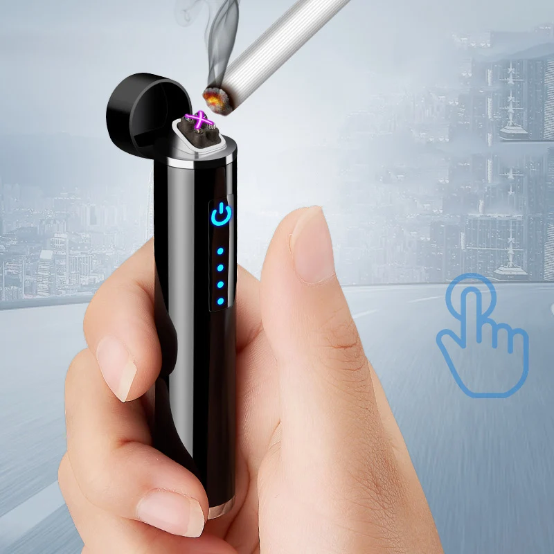 

2019 Mini Double Arc Plasma Lighter Cylinder Electric Lighter Rechargeable USB Cigarette Lighters Windproof Smoking Accessories