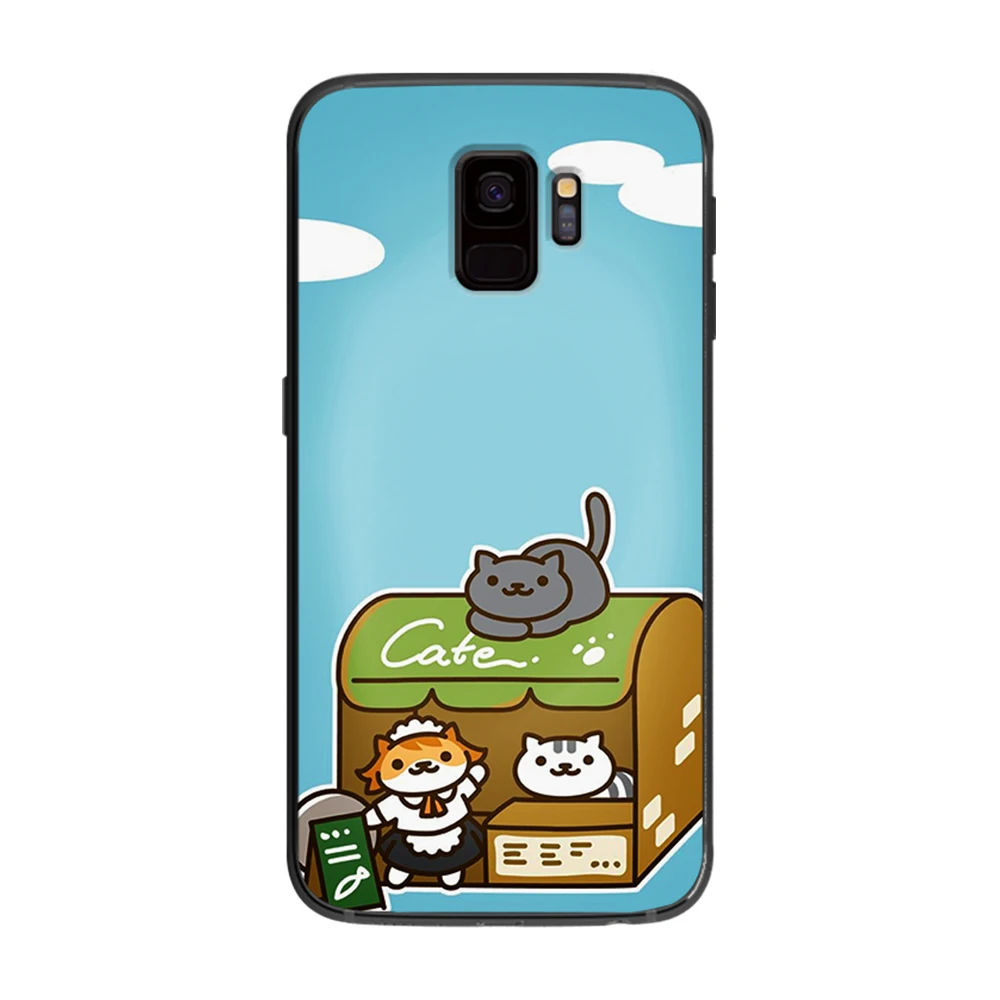 Неко Atsume для samsung Galaxy A5 A6 A7 A8 A9 2018 2019 плюс M10 M20 M30 мягкий чехол