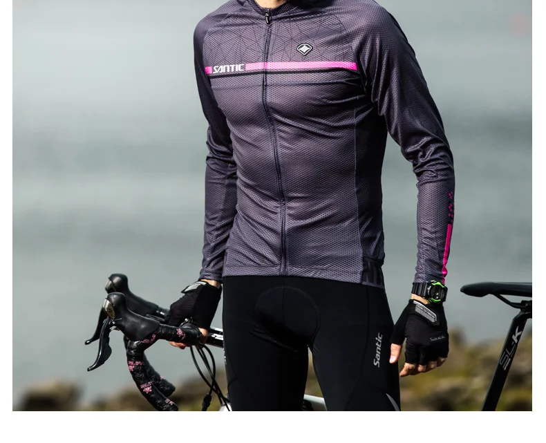 Santic Bike Jersey Cycling Clothing Long Sleeves Men MTB Cycle Jersey UV Sun Protection Cycling Pro Downhill Bycicle GYM Clothes (15)