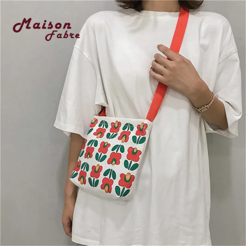 Модные женские сумки с цветочным принтом Холщовая Сумка через плечо bolsos mujer verano