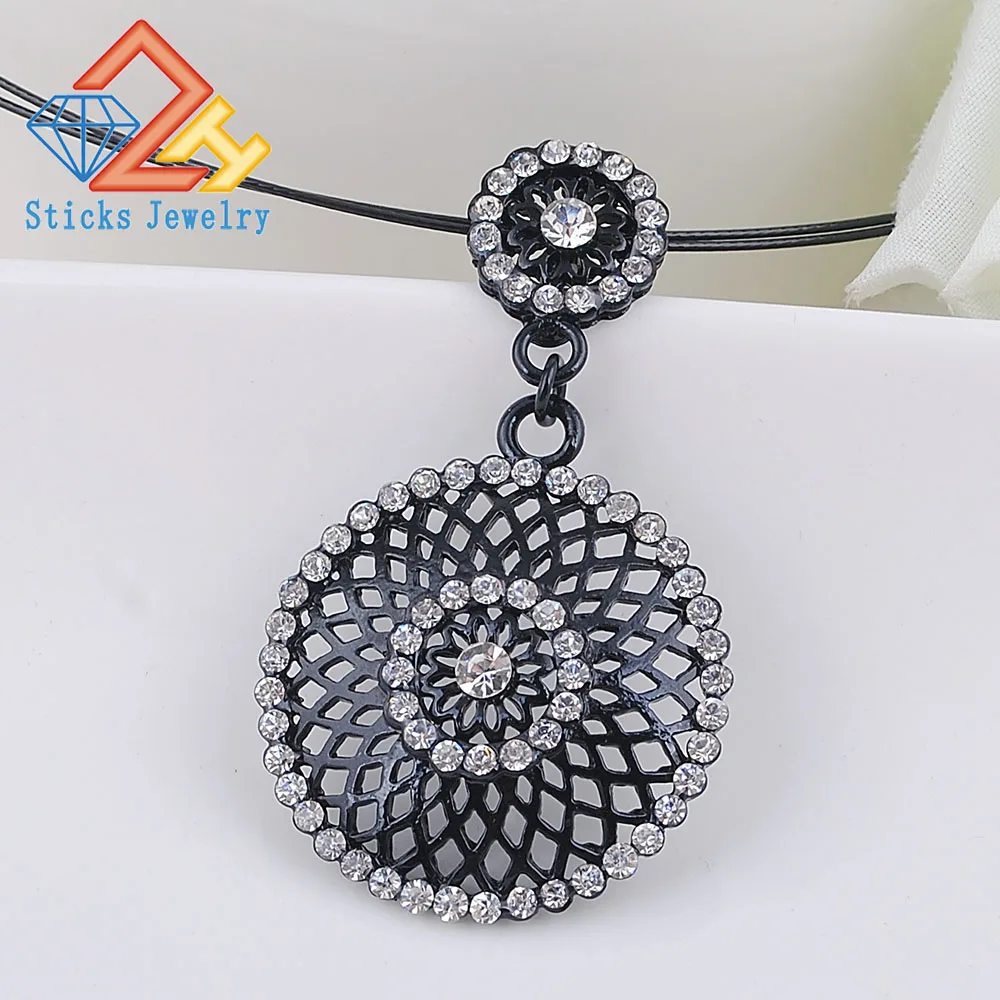 

free shipping! Necklace, fashion jewelry, zinc alloy, cable chain, hollow electrophoresis black Alloy Pendant