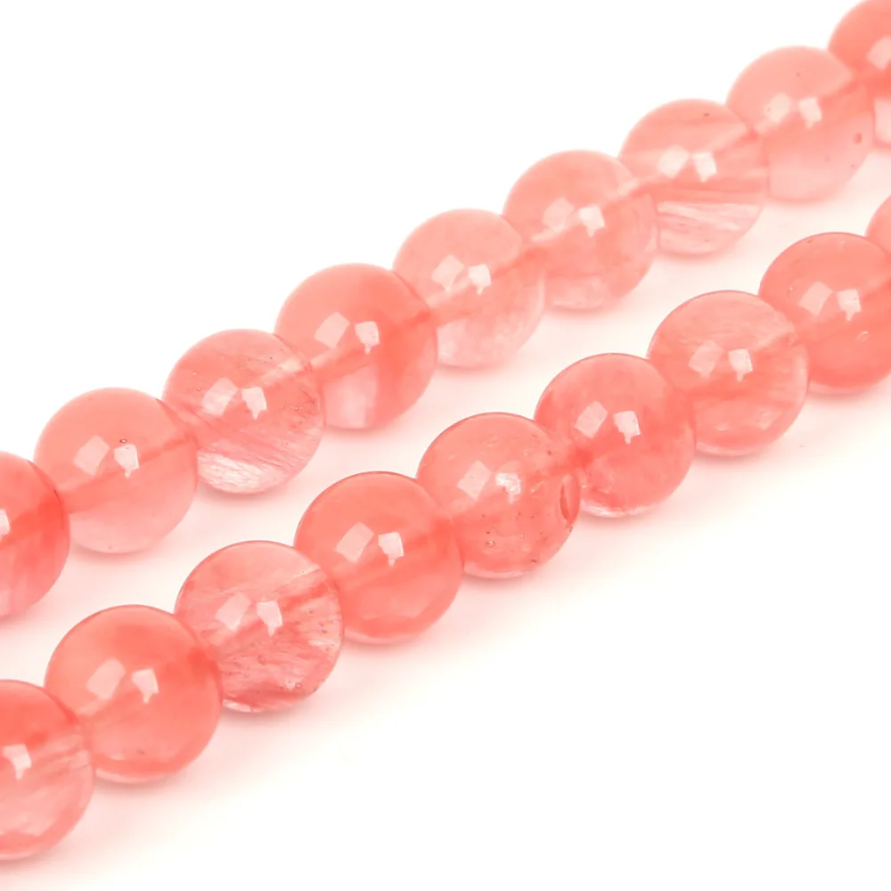 Natural Stone Beads 4/6/8/10 Rose Pink Quartz Crystals Round Loose Watermelon For Jewelry Making DIY Necklace Bracelet | Украшения и