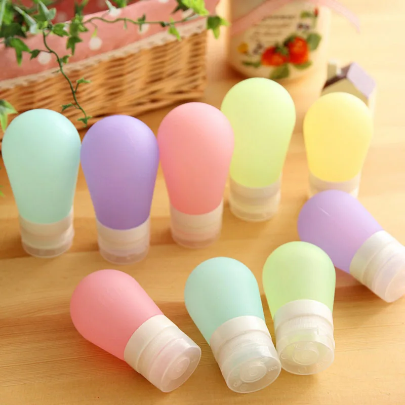 

2017 38ML 60ML 80ML Makeup Refillable Bottles Traveling Packing Silicone Press Bottle for Lotion Shampoo Shower Gel