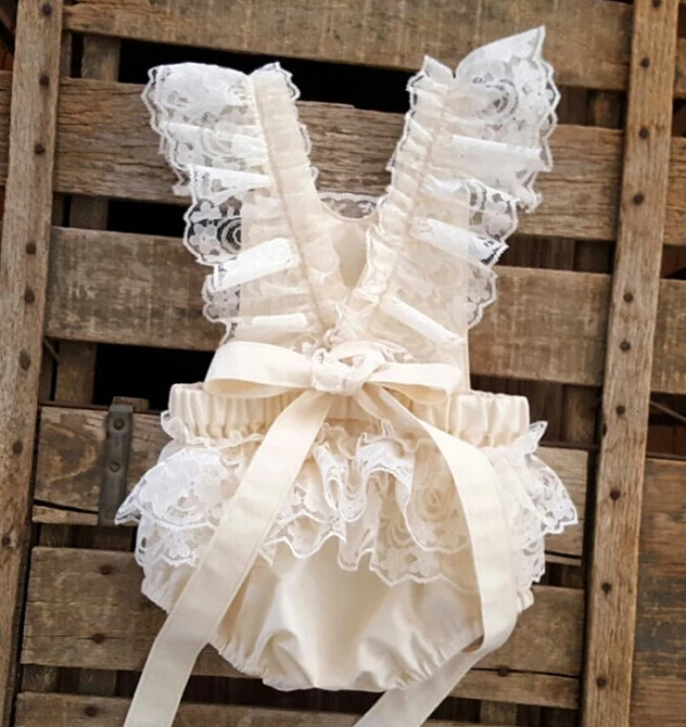 white lace romper baby girl