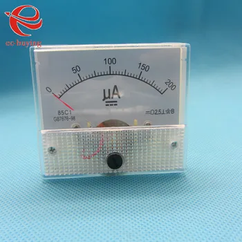 

2pcs/lot DC 200UA AMP Analog Current Panel Meters Ammeter Amperimetro Ampere Frequency Meter Measurer 0-200UA