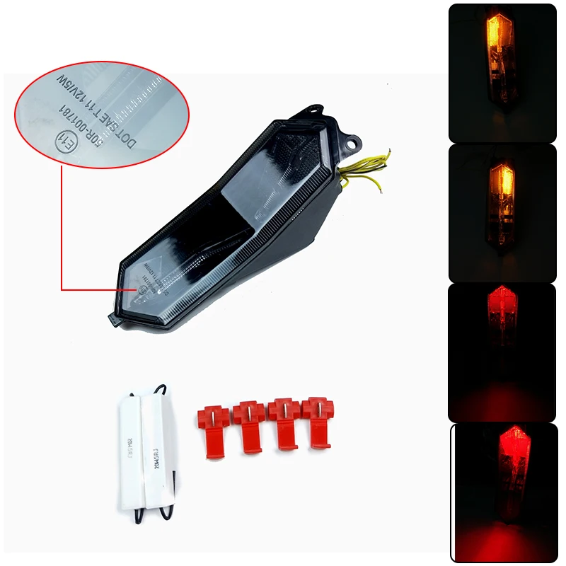 With E-mark For YAMAHA 2015 2016 YZF R1 R1M R1S Led Tail Light Integrated Turn Signals Smoke Lens 100% Brand New (11