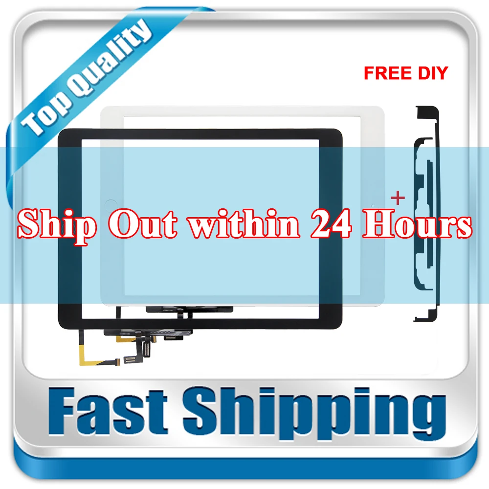 

New For iPad Air 1 For iPad 5 A1474 A1475 Replacement Touch Screen+Home Button+Flex Cable+Camera Holder White Black