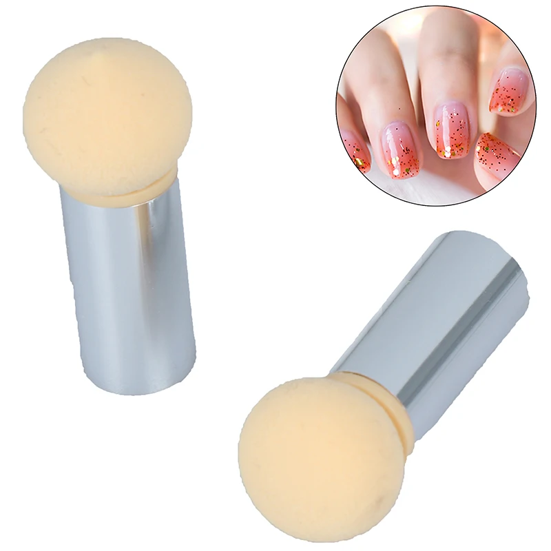 2pcs Nail Art Sponge Head Round Pointed Gradient Brush Blooming Manicure Dotting Replaceable Tool Hot Sale