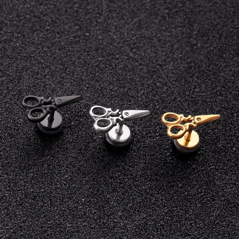 

Scissors earrings woman man fashion jewelry cool ear piercing ear stud 1 pair