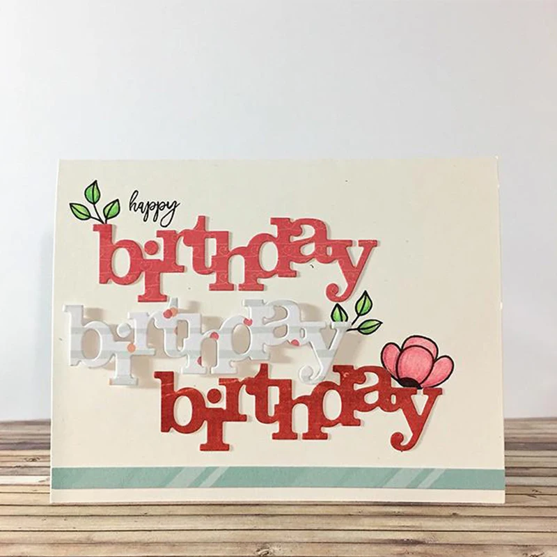 

Big Word Birthday Metal Cutting Dies Stencil for DIY Scrapbooking Paper Cards Making Decorative Craft Supplies New 2018 Diecut