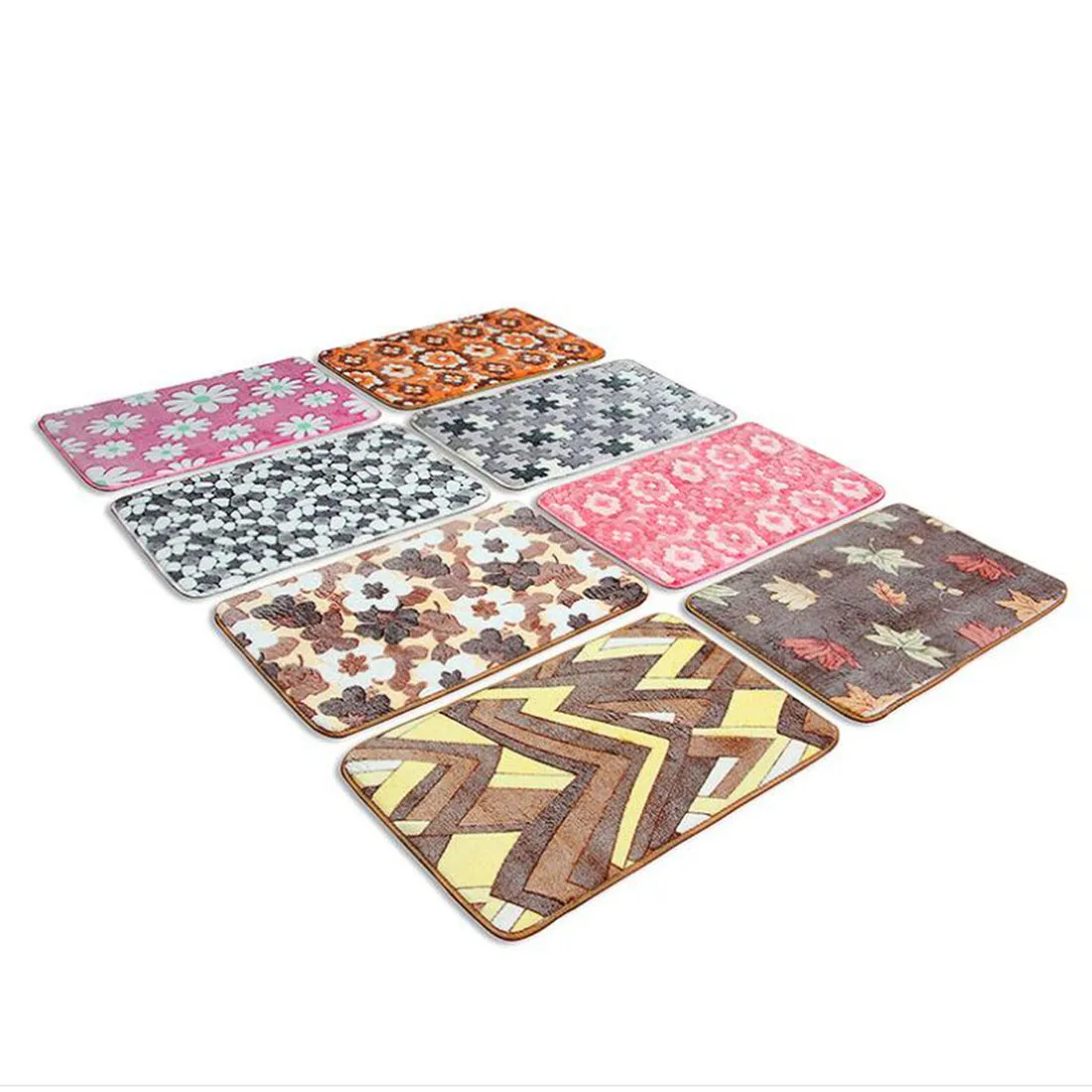 cheap Bathroom Mats Set Coral Fleece Memory Foam Rug Kit Toilet Pattern Bath Non slip Floor Carpet Mattress Bathroom Set 2PCS