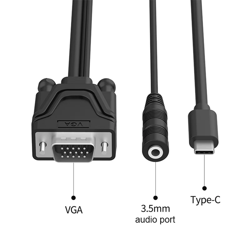USB C VGA адаптер конвертер мужской тип на штекер с 3 5 мм аудио разъем для Macbook Chromebook
