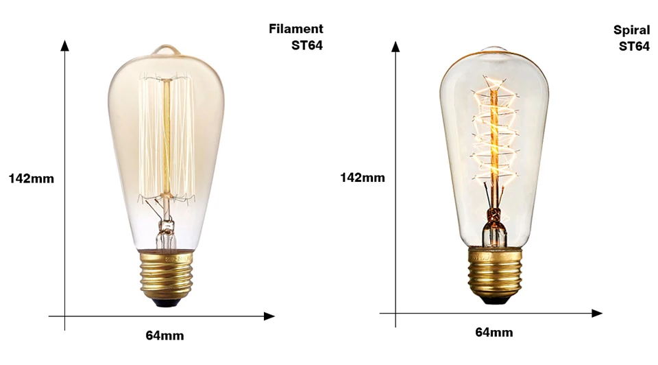 KARWEN винтажная лампа Эдисона E27 ретро лампа 220 В 40 Вт Ampoule лампа накаливания A19 ST64 T45 G80 G95 для домашнего декора креативные лампы