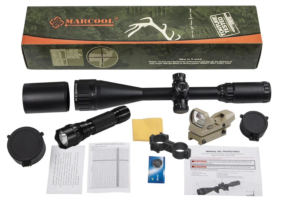 Marcool EST 4-16X50 AOIRGBL luneta para rifle Red Dot Airsoft Air Rifle оптика пистолеты телескопический прицел цель Охота