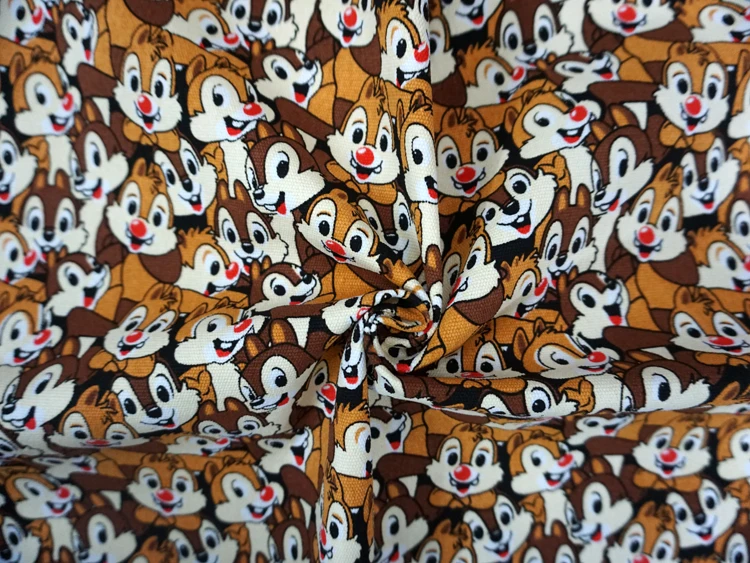 Мультяшный чип N' ALE Chipmunk милый лоскутный хлопковый холст ткань для шитья сумок
