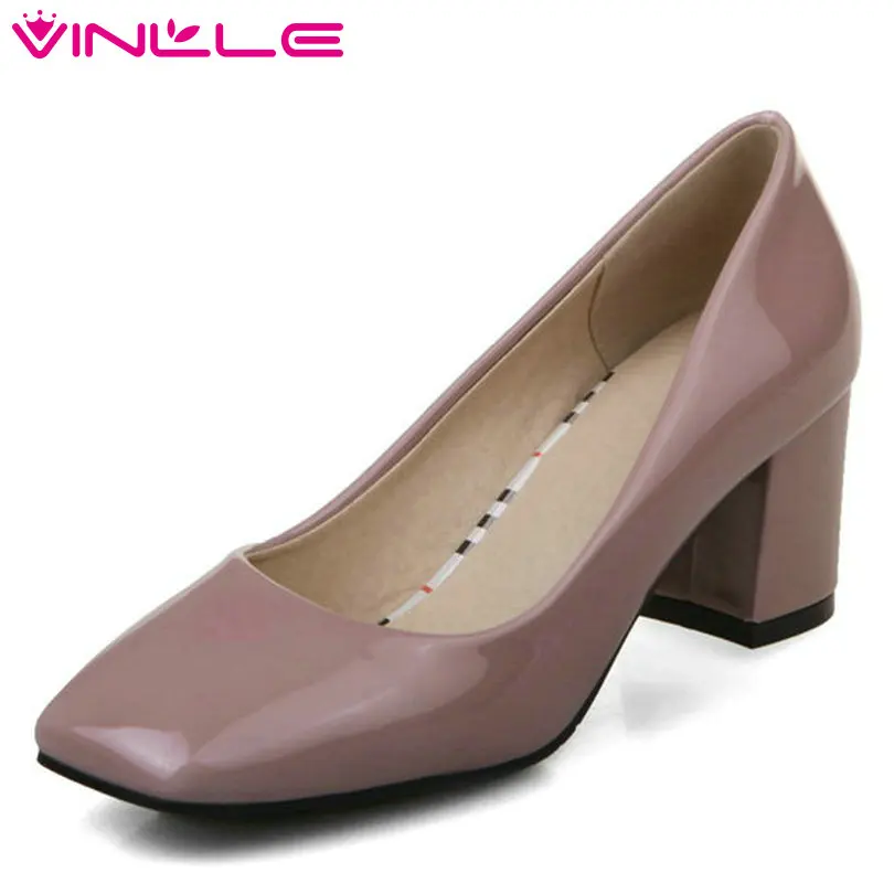 square toe heels pink