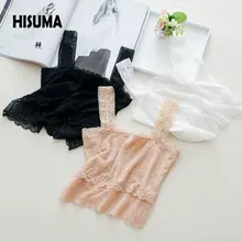 Женский белый кружевной жилет на тонких бретельках короткий топ дизайн Топ тонкое Классическое нижнее белье Топ