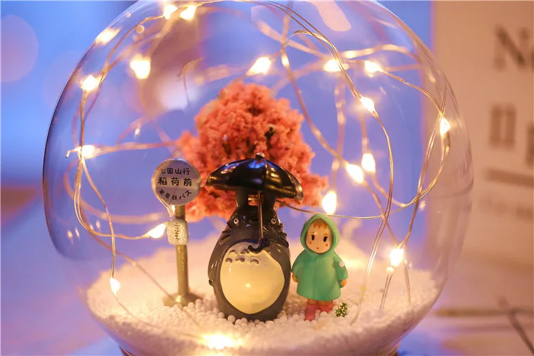 12 см диаметр хрустальный шар в скандинавском стиле светодиодный светильник s макет комнаты шикарный стеклянный шар свежий декоративный светильник на батарейках украшение дома
