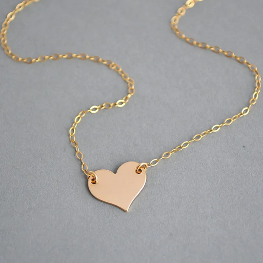 Золотое ожерелье-сердце, колье в стиле знаменитостей, минимальное ожерелье с подвеской, назначение/Свадебное колье для женщин, подарок для друга