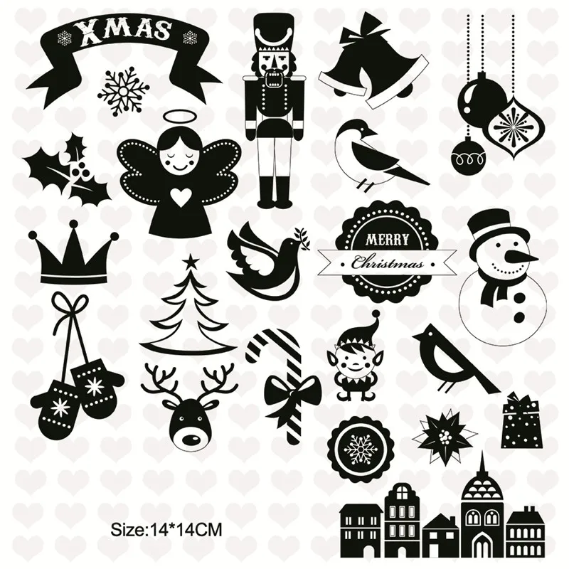 

YaMinSanNiO Christmas Decors Clear Stamp and Cutting Dies Scrapbooking Xmas Tree Deer Sweater Snowman Robin Card Craft Decor