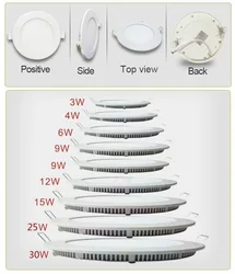 Versatile LED Ceiling Recessed Light with Adjustable White Tones and Slim Design - 4W Non Dimmable (Natural white 4000k)