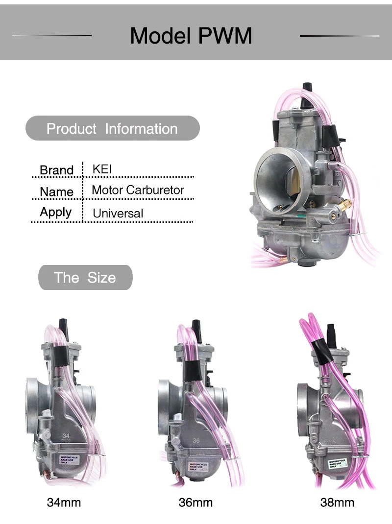 ZSDTRP PWM 34 36 38 40 42 мм Карбюратор Carb для 125cc-250cc 2 т 4 т гоночный PWM38 Carb Скутер мопед ATV мотоцикл мотокросс