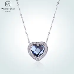 WARME FARBEN Женские Подвески ожерелье s кристалл от Swarovski модные украшения Классические движущиеся в форме сердца циркон ожерелье Collare