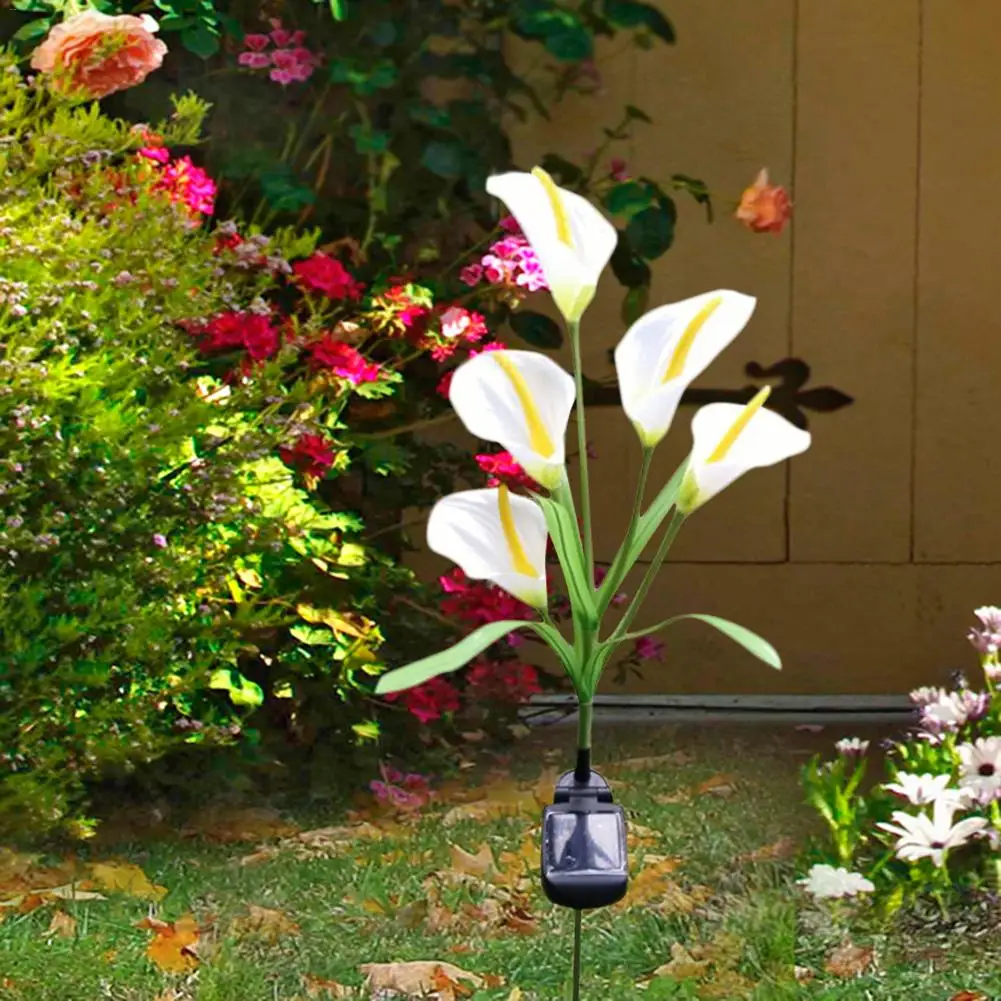 Открытый Солнечный светодиодный подковы цветок свет водонепроницаемый 5 светодиодный светильник для двора садовый путь пейзаж