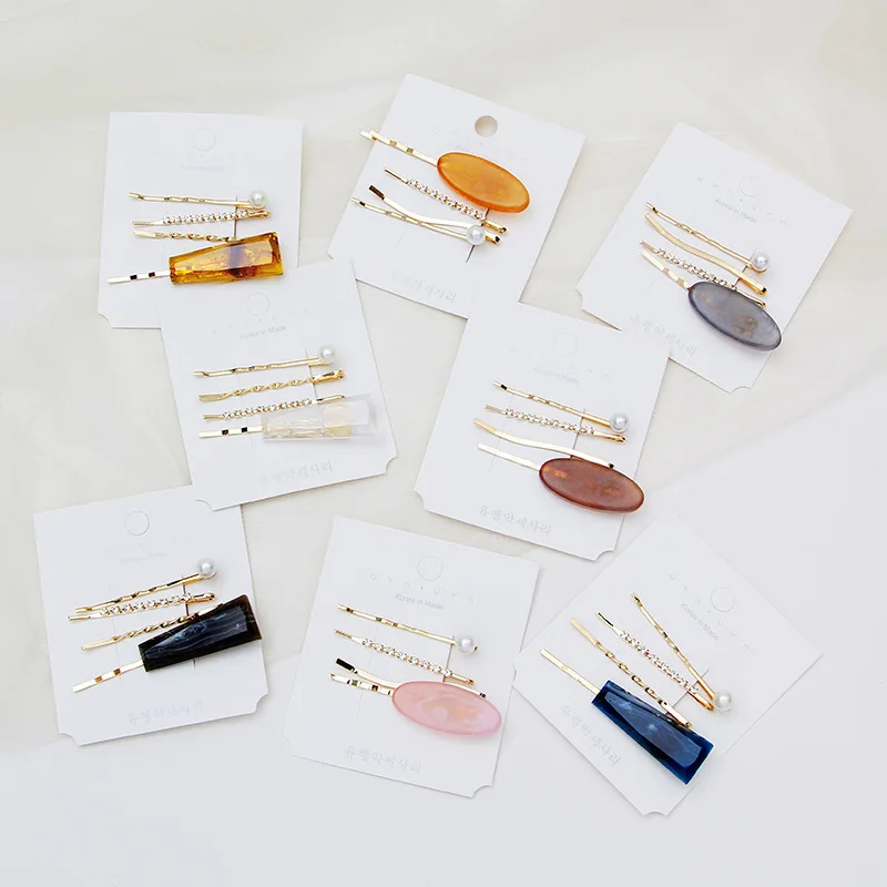 4 шт./компл. ацетат заколка для волос челка клип акриловая пластина с соской зажим слово сторона заколка для взрослых Головные Уборы Костюм женский G0418