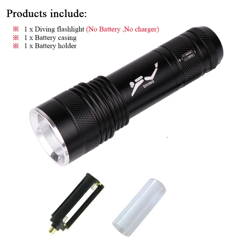 Подводный фонарь, светильник для подводного плавания, фонарик для дайвинга, УФ-фиолетовый светильник, xml t6, водонепроницаемый фонарь, 26650 или 18650 или AAA батарея - Испускаемый цвет: scuba flashlights A