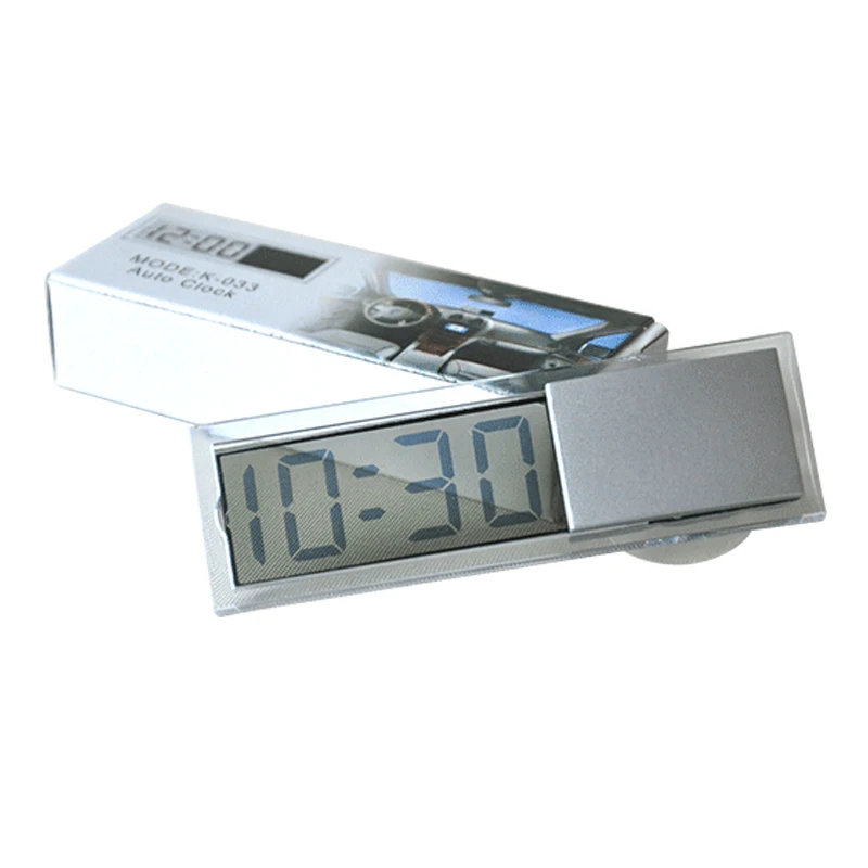 

SPEEDWOW Car Ornaments Durable Digital LCD Display Car Electronic Clock With Sucker Cool Car Digital Clock