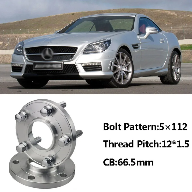 Separadores de Rueda de Aleación de plata 5mm X 2 se ajusta a Mercedes Direct 5X112 66.6 2