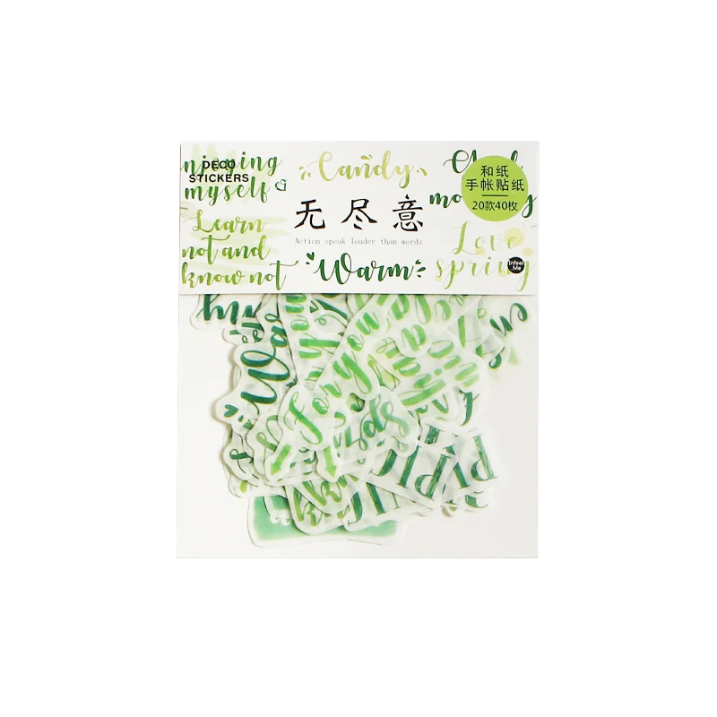 Green plant Four Leaf Clover Bullet Journal Decorative Diary Sticker Scrapbook Decoration DIY Stickers School Office Supply